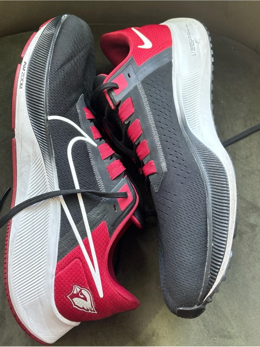 Nike Air Zoom Pegasus 38 Arizona Cardinals Running Shoes DJ0814-001 Size 15